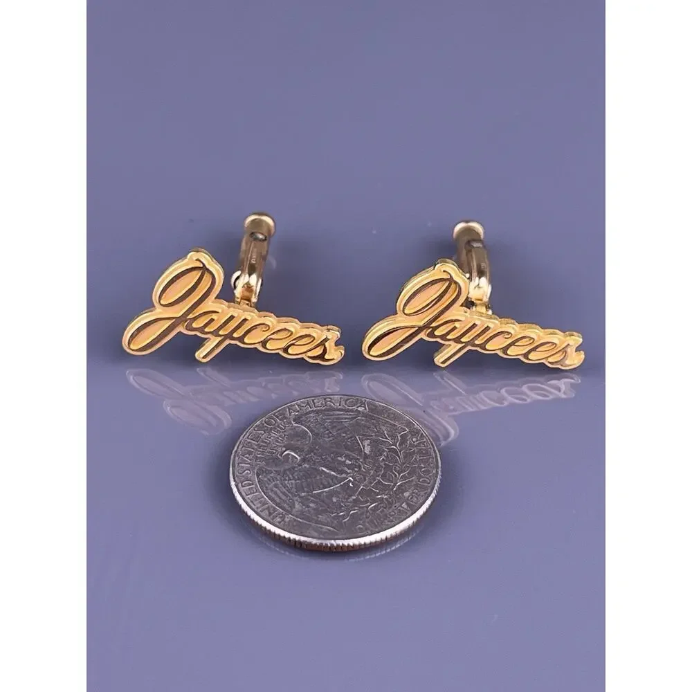 US Jaycees Junior Chamber Intl Cufflinks 1/10 10k Gold Filled JCI Leadership VTG